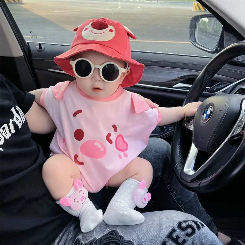 New Summer Cute Pig Print Baby Short Sleeve Jumpsuit Casual Animal Girl Boy Rompers Newborn Newborn Clothes K2331