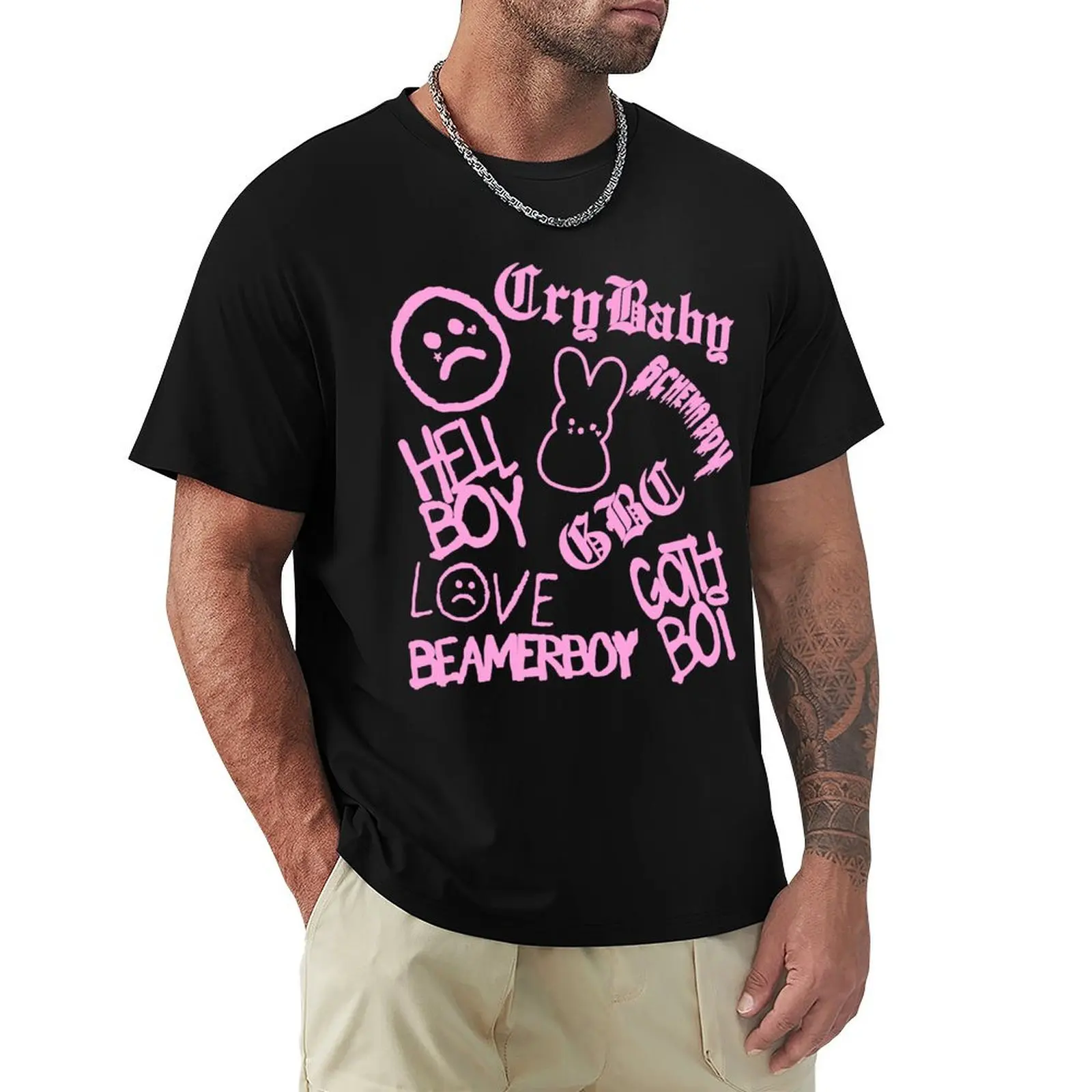 

Lil Emo Rap Goth Peep Hip Hop Attoo T-Shirt summer tops summer top Men's clothing