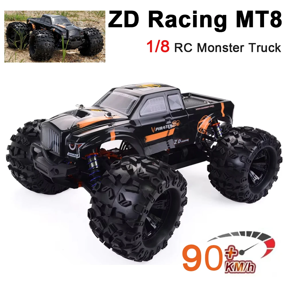 

1/8 ZD Racing MT8 2.4G RC Monster Truck 4WD Electric Remote Control Model Cars Off-Road Racing Car for Adult Children's Toys