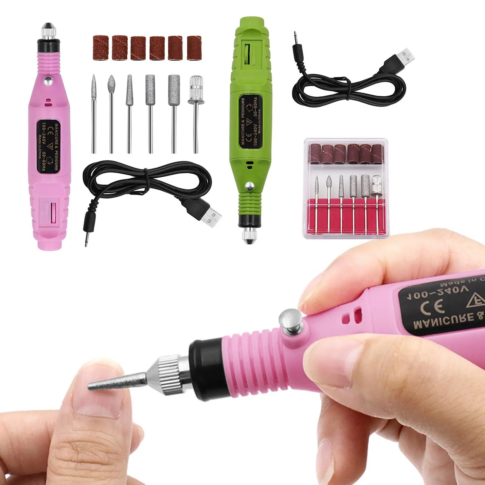 Nail Drill Pen Acrylic Gel Removal Sander for Finger Toe Care Exfoliating