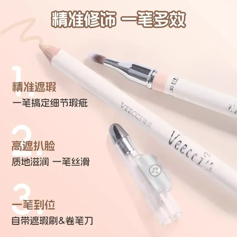 VEECCI Multi-use Concealer Pen Natural Eye Lid To Under-eye Brighten Cover Spot Whith Brush Long-lasting Multi Function Makeup