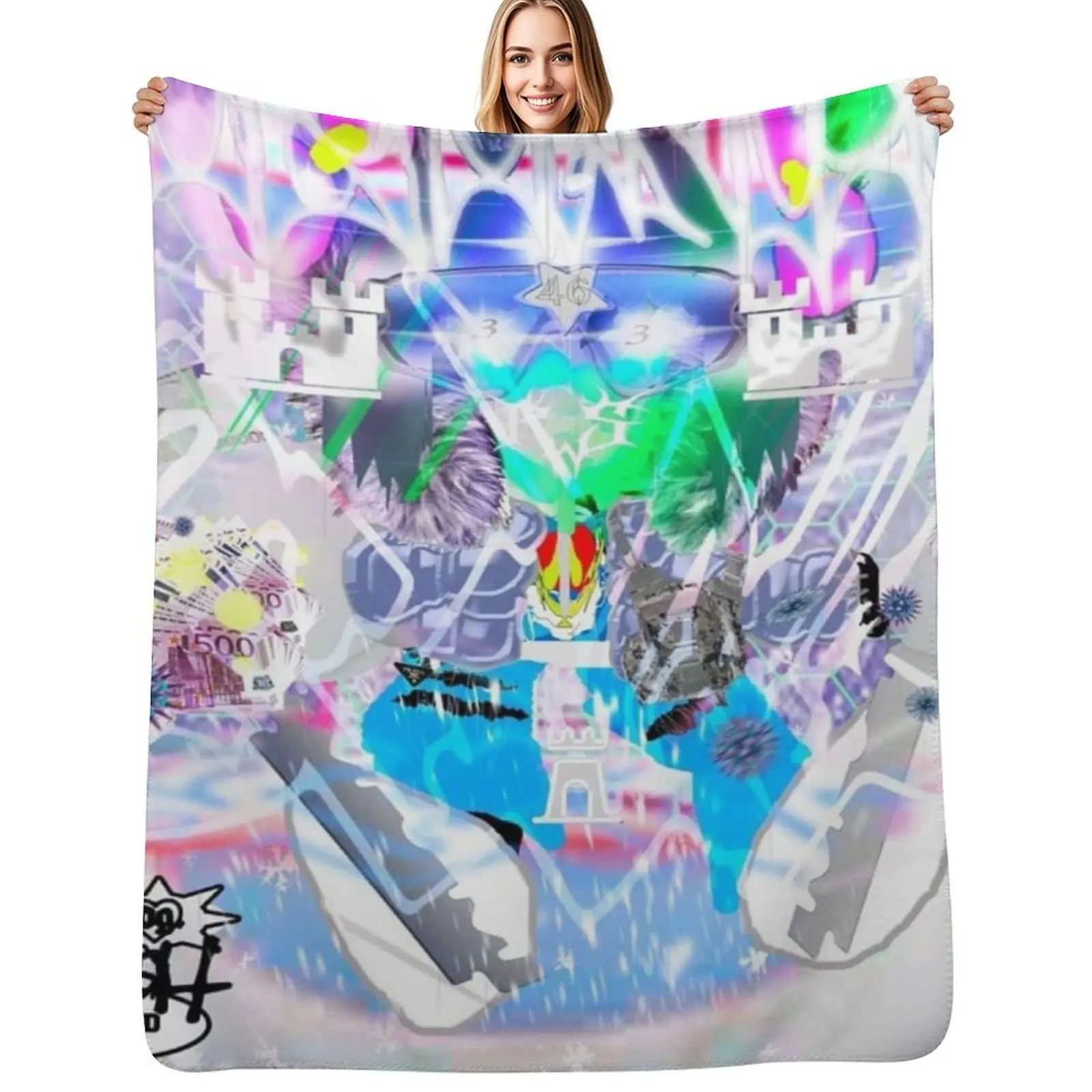 

ICEDANCER Bladee Throw Blanket Soft Home Decor Blanket for Couch Bedroom
