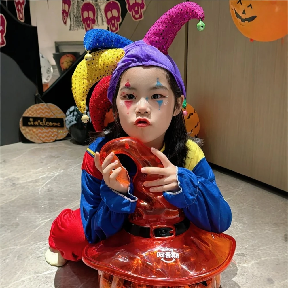 Costume da clown per bambini Mago Circo Performance loween Vestito cosplay Evento per spettacoli per asilo Mento tradizionale...