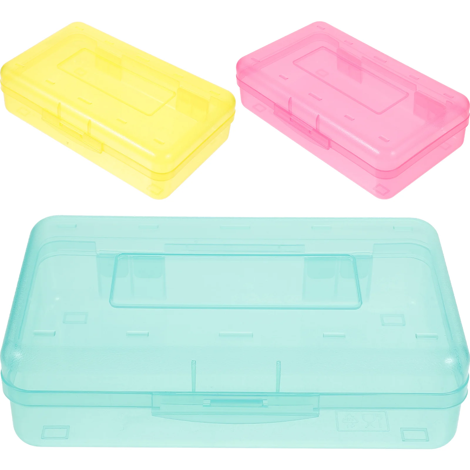 Scatola per matite in plastica da 3 pezzi Organizzatore per penne leggero Astuccio per matite di grande capacità per matite per pittura per ufficio scolastico per studenti