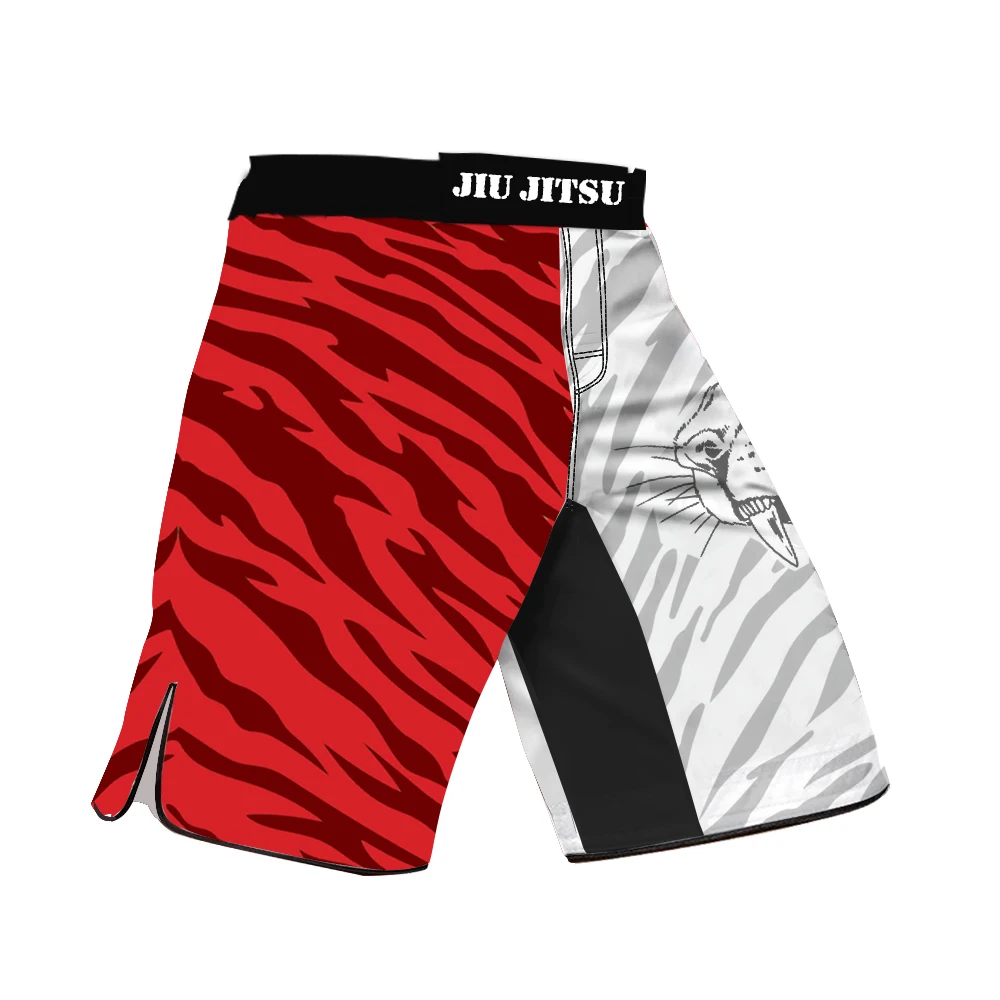 Men's mixed martial arts shorts, youth martial arts wrestling grab pants, BJJ Muay Thai Taekwondo fighting tiger pattern