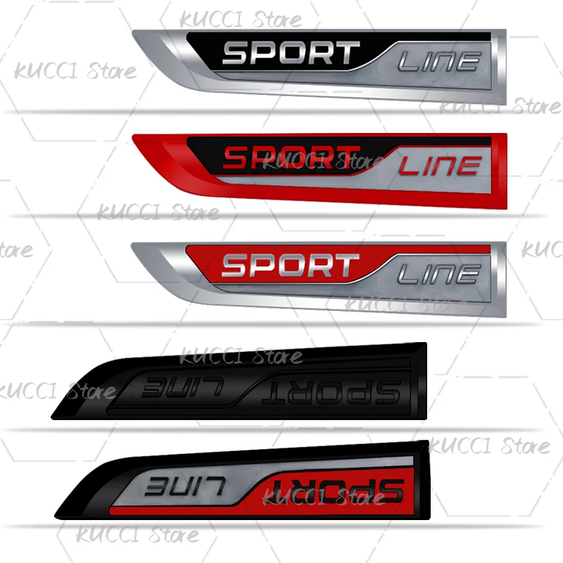 3D Car Sticker Sport Line Logo Metal Emblem Badge Decals For Skoda Fabia Octavia Rapid Citigo Roomster Kodiaq Karoq Superb Scala