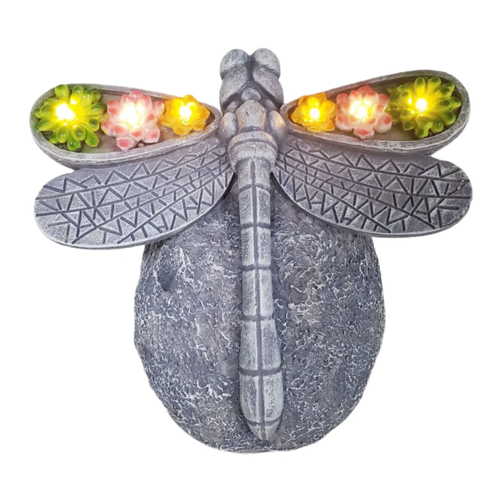 トンボソーラーガーデンライト樹脂工芸品、天然植物モチーフ、温 - Solar Path Light のレビューと価格