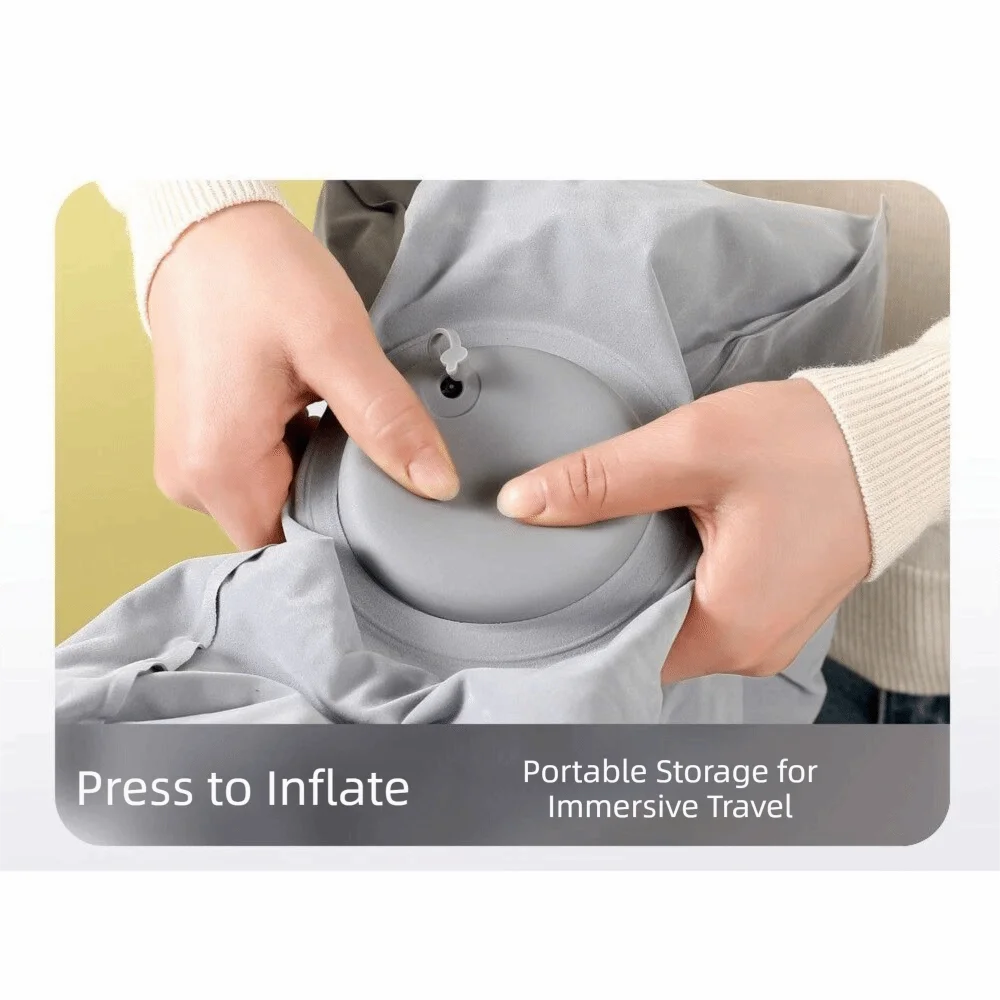 Press-to-Inflate Inflatable Booster Seat Foldable Fabric Air Seat Cushion Waterproof Comfortable Portable Foot Rest