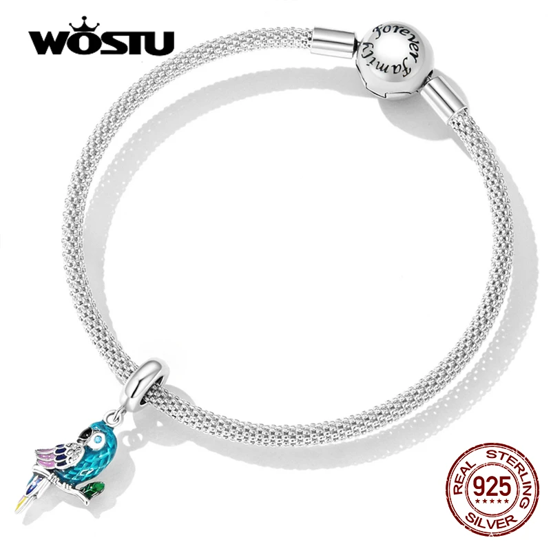 Wostu-バタフライフラワーバードとフラワーペンダント,925スターリングシルバー,ペンダント,DIYジュエリー,春夏コレクション