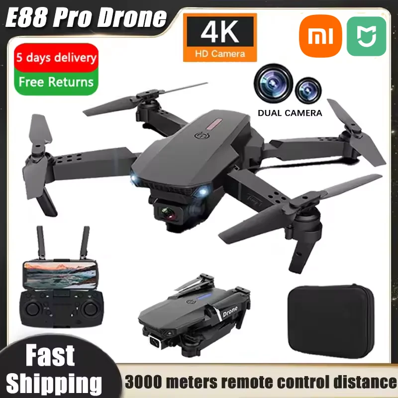 XIAOMI Professionele Drone E88 4K Groothoek HD 1080P Camera WiFi FPV Hoogte Hold Opvouwbare RC Drone Quadrotor helikopter Speelgoed Nieuw