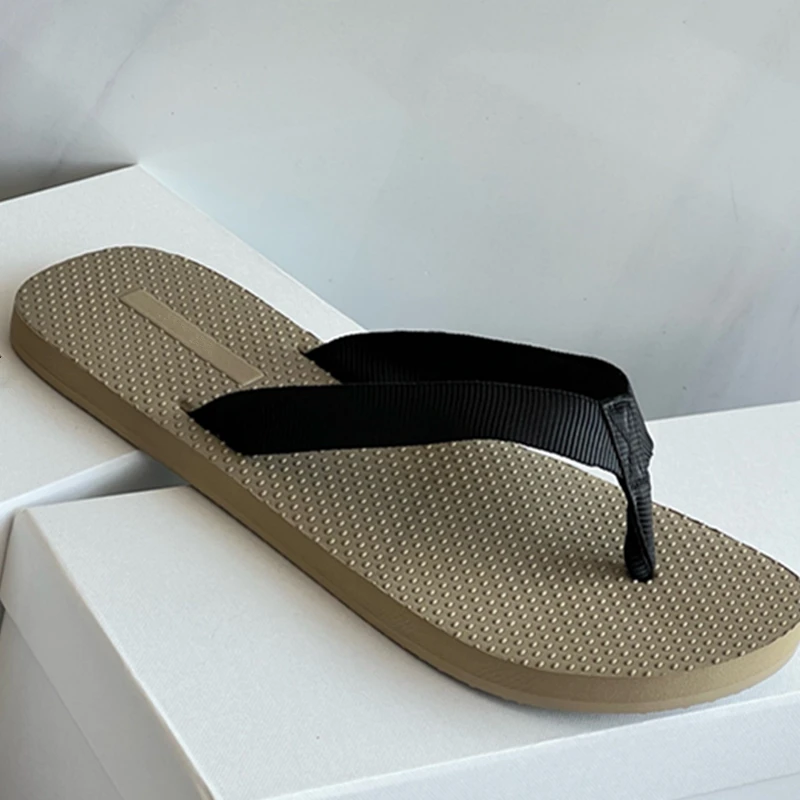 Jenny&Dave French Style Minimalist Contrast Color Summer Beach Flip Flops Sandals Women's Casual Flat Slippers Shoes Women