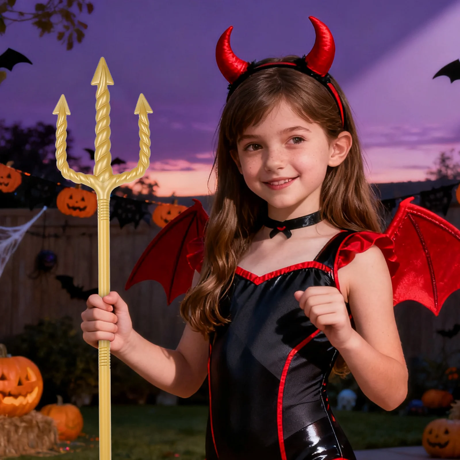 Adorno de Halloween diablo Cosplay tenedor demonio Prop accesorio de plástico disfraz 2025