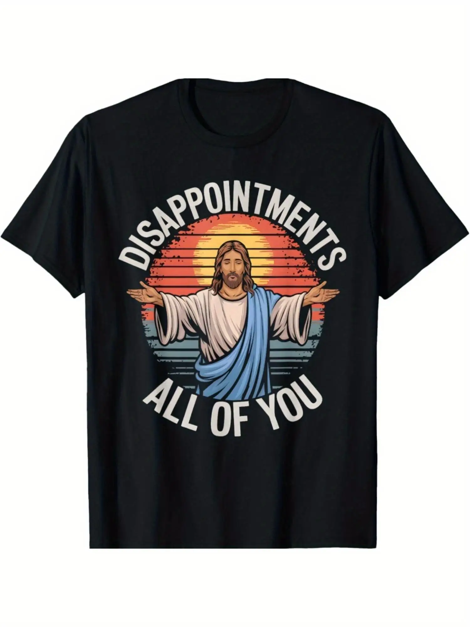 

Мужская футболка с рисунком из 100% хлопка — принт «Disappointments All Of You» с изображением Иисуса, повседневная футболка с круглым вырезом и короткими рукавами для повседневного использования