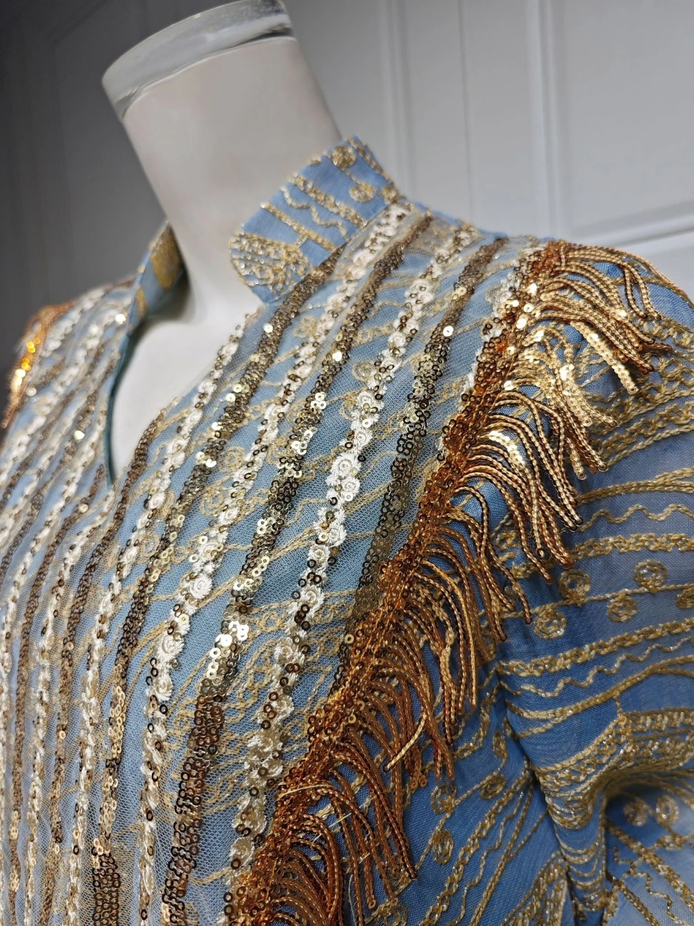 Arabische Frauen Chic Quaste Robe Glitter A-linie Stickerei Heißer Verkauf Bankett Abendkleid Kaftan Promi Zarte Tanzen Tragen