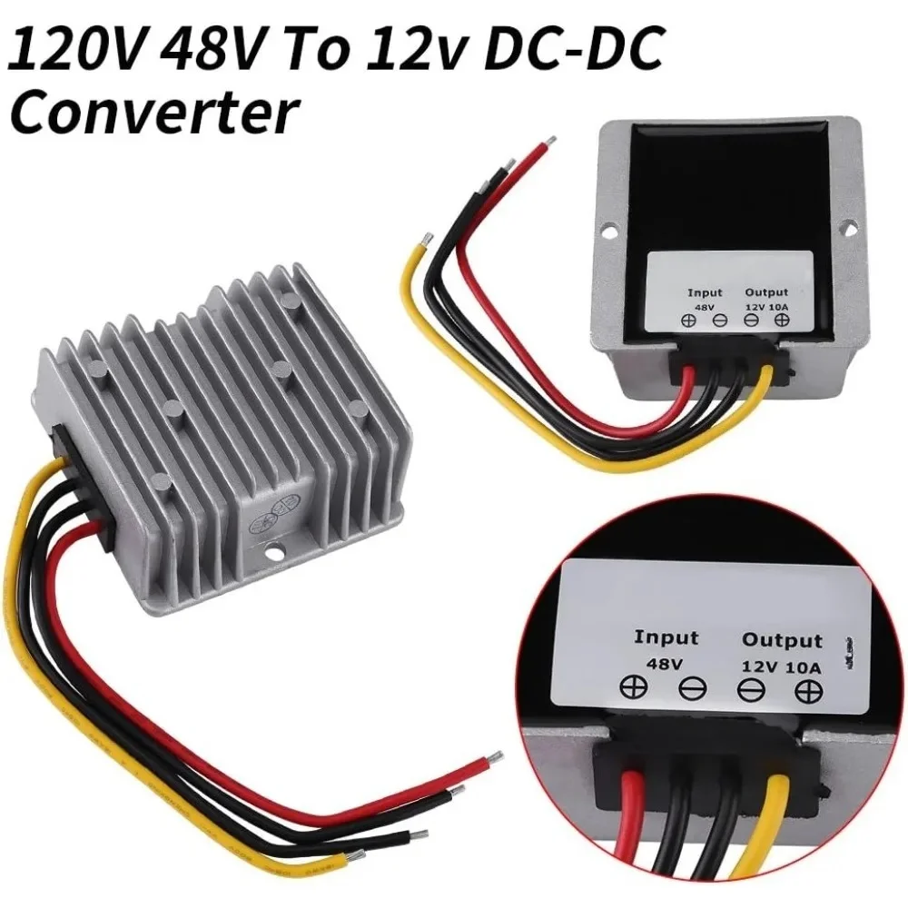 DC to DC Converter 48V to 12V Voltage Step Down Power 10A 15A 20A Voltage Reducer Module for Golf Cart Electric Motors Speakers