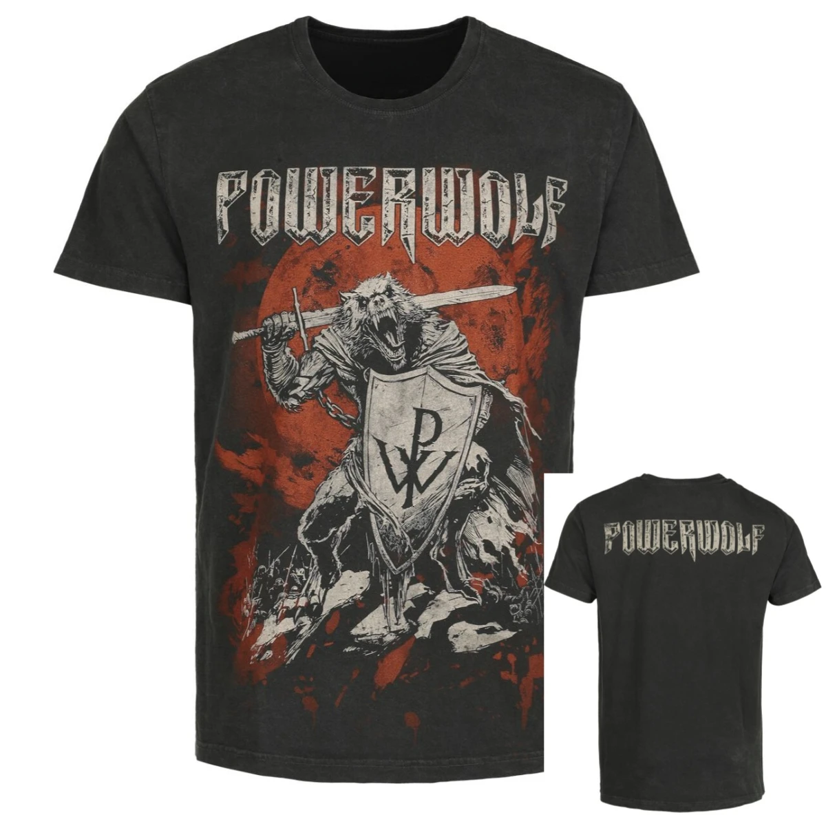 Camiseta Warrior Powerwolf para hombre y mujer, camiseta gráfica Vintage de banda de Rock y Metal, 100% algodón, ropa de calle de verano