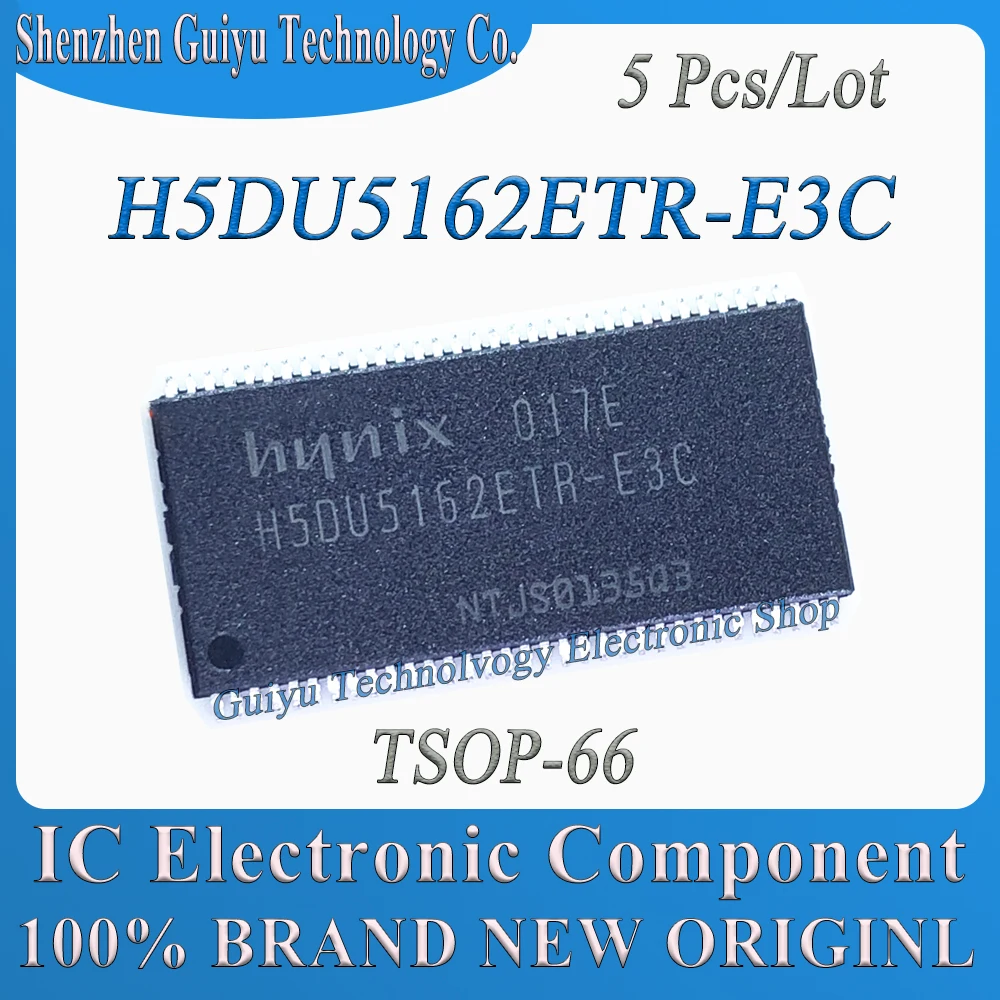 

5 Pcs/Lot H5DU5162ETR-E3C H5DU5162ETR H5DU5162ET H5DU5162E H5DU5162 H5DU TSOP-66 IC Chip