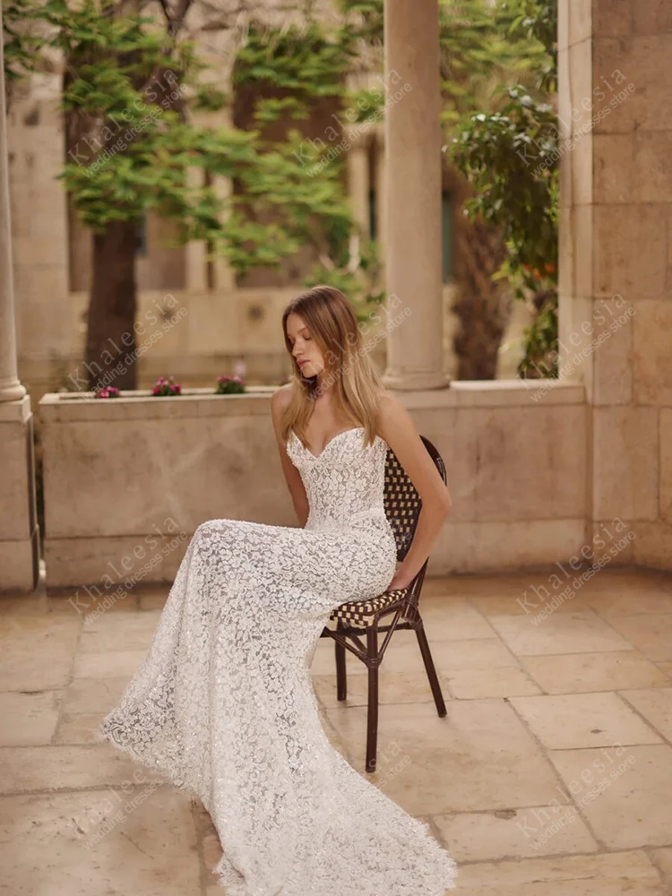 Vestidos de casamento vintage rendas vestidos de noiva sem alças sem costas roupões para festa formal glamourosa vestidos de novia personalizado 2025