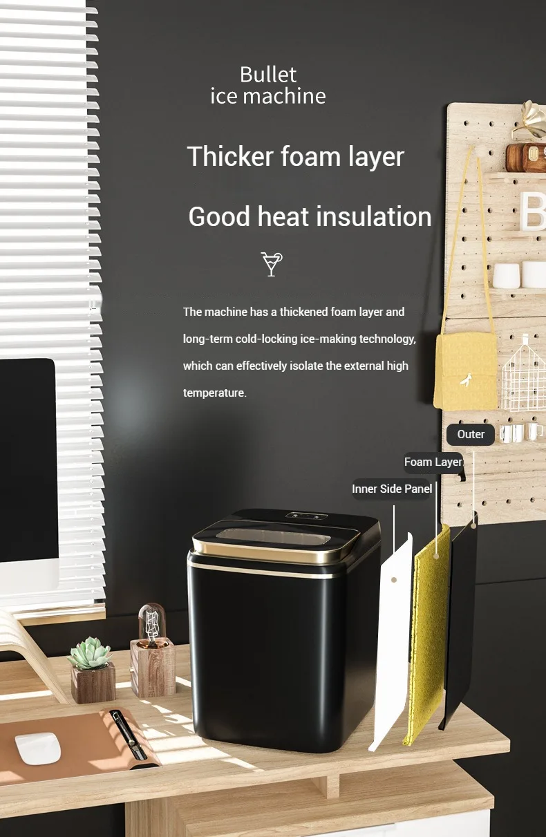 الجملة 15 كجم آلة صنع مكعبات الثلج سطح الطاولة صانع مكعبات الثلج مخصص مكتب صغير صانع الثلج المنزلي #6