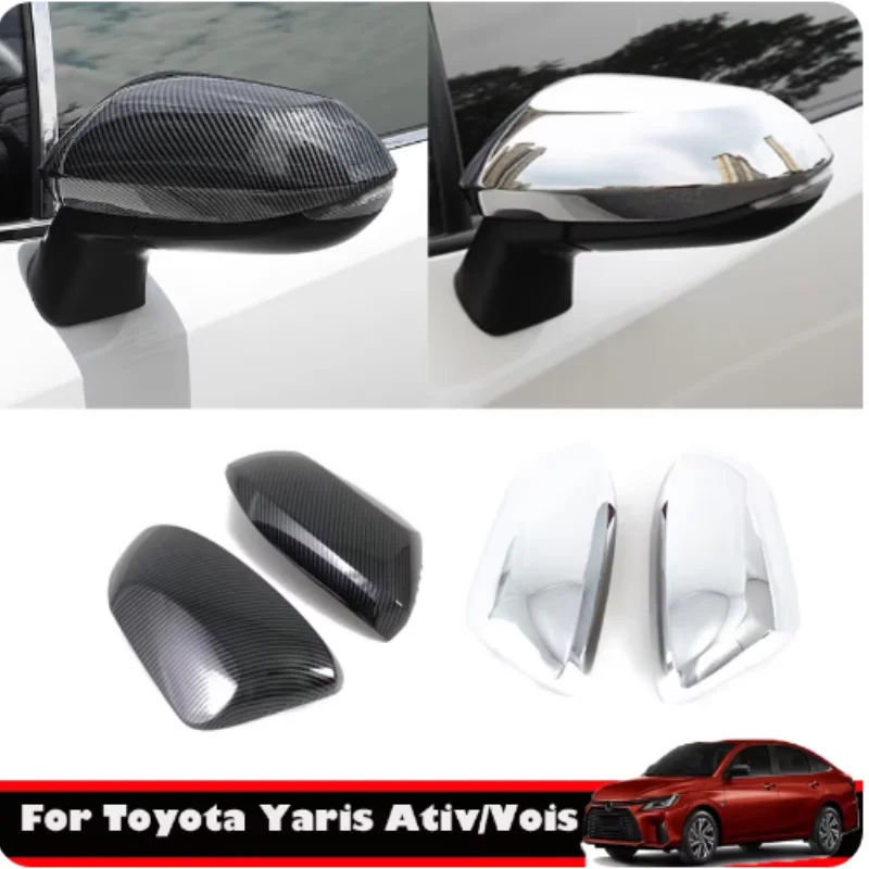 

For Toyota Vios 2023 2024 Car Rearview Cover Side Wing Door Mirror Cover Trim Accessories ABS Carbon Fiber