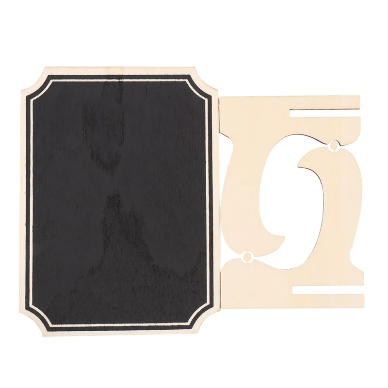 80 pacotes de mini quadros com suporte de cavaletes, cartões de lugar, retângulo pequeno, quadro negro de madeira-ABXK