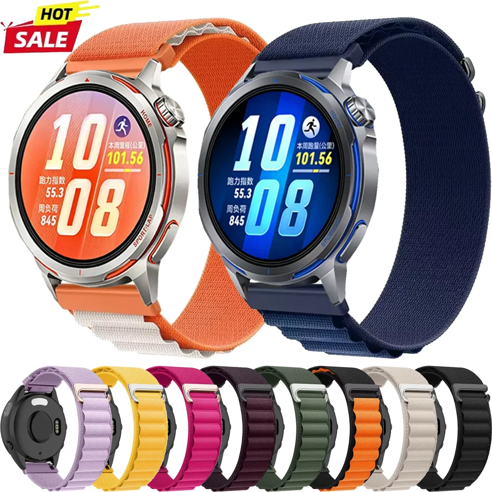 22mm 20mm Alpine Nylon Loop Strap For Huawei Watch GT Runner 2/GT7-6-5-4 46mm Adjustable Bracelet for COROS PACE 4-3-Pro Correa