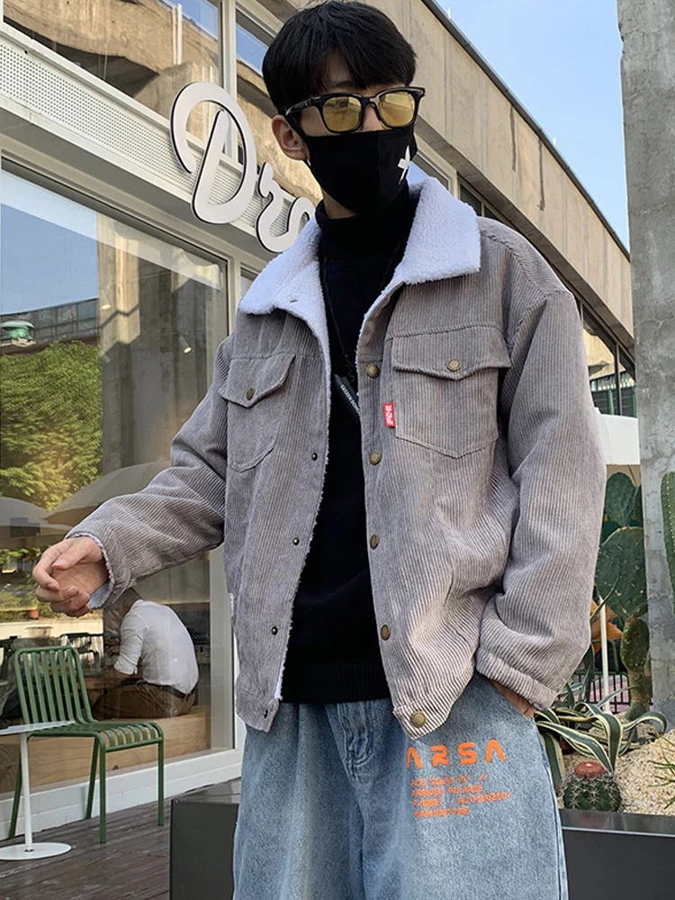 

Men Nice Autumn Winter Thicken Warm Corduroy Jackets Men's Outwear Hip Hop Coat Male Teen Casual Jacket Colorful Streetwear