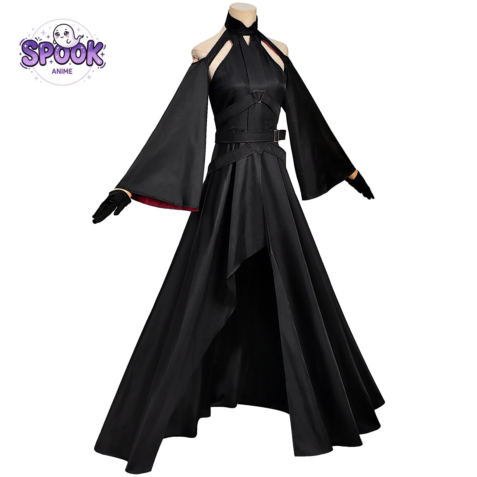 Black Dress Velvet Cosplay Ribbon Hero Full Set Role Play Uniform Outfit for Women Halloween Party Anime Stage Show Carnival view 3