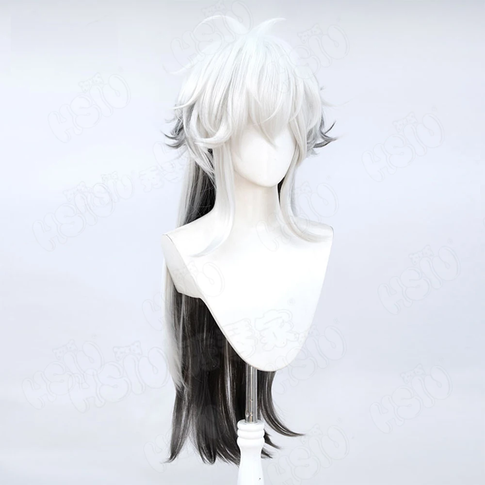 Game Arknights lappland cosplay Wig silver black mixed color long hair Game cosplay Wig anime cosplay Wig