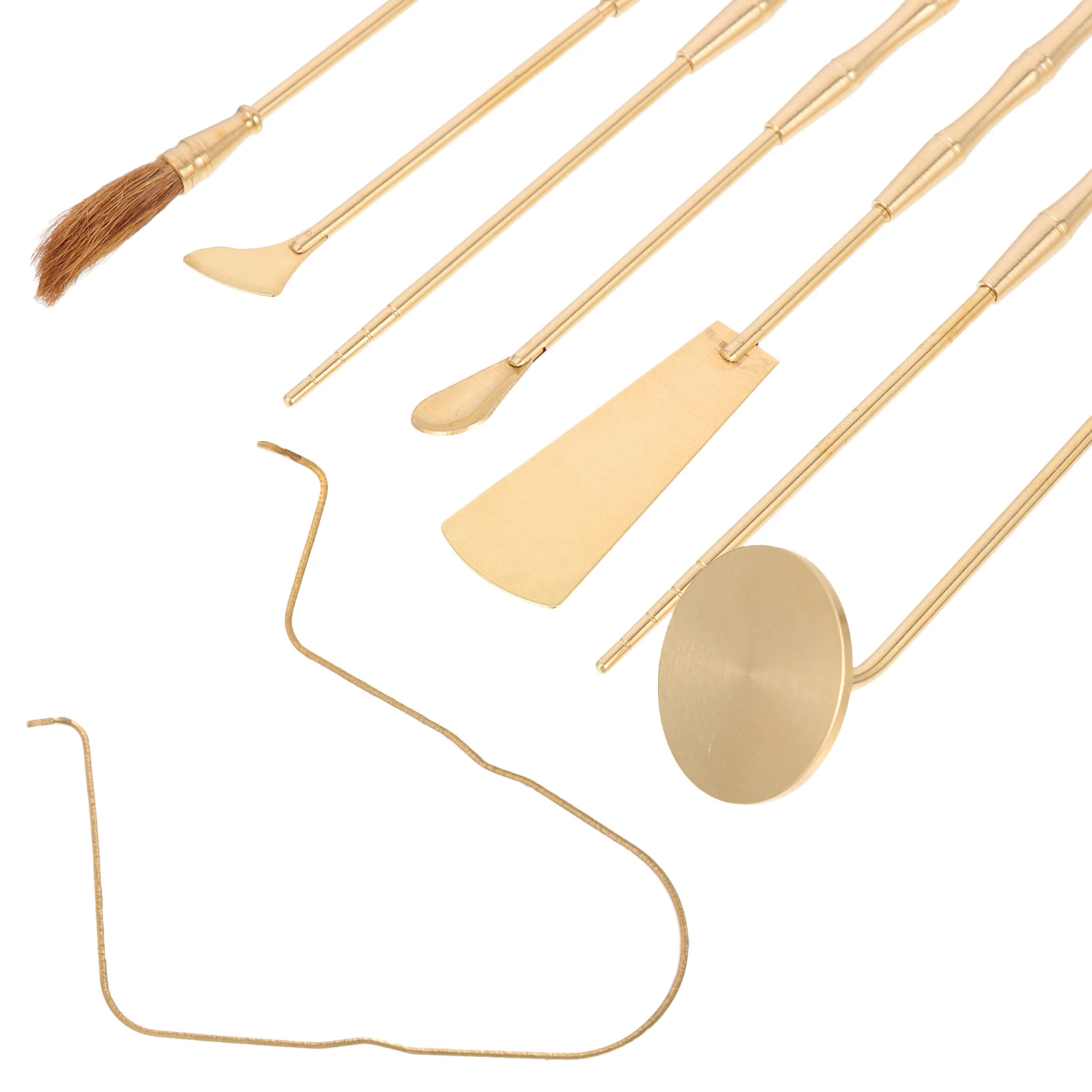 

7pcs Incense Tool Kit Brass Ash Presser Making Powder Mold Shovel Strong Practical Home Office Temple Bar Yoga Room Gifts
