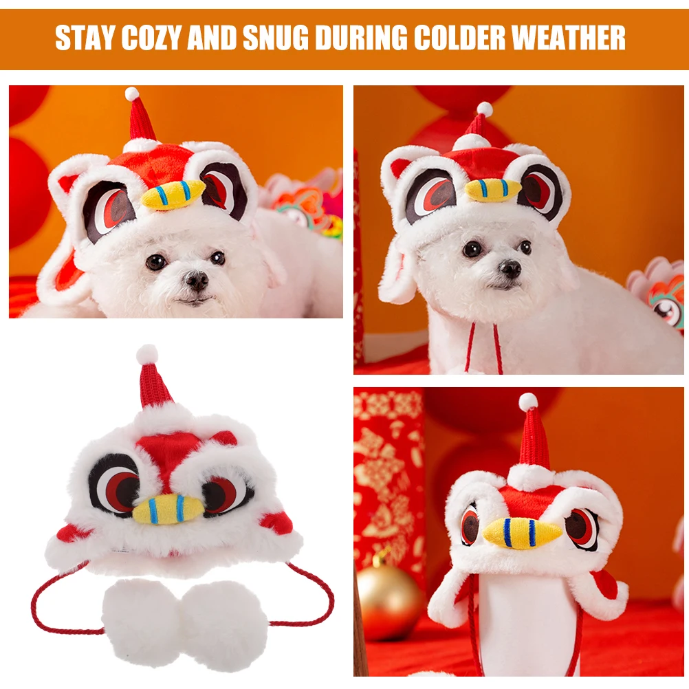 

Hat Pet Headgear Dog Costume Accessories Puppy Cosplay Flannel Warm Party Birthday Headdress Cap for Cats Dogs