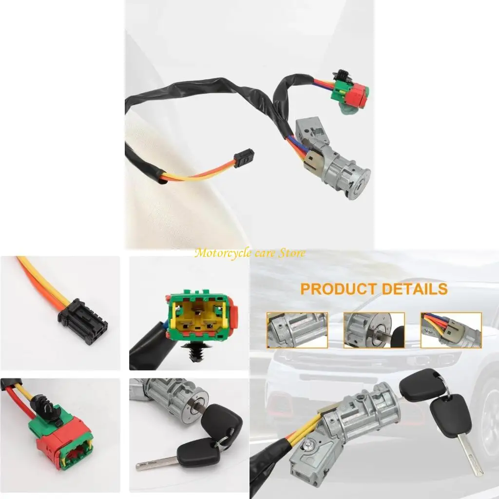 

U75F Efficient Ignition Cylinder Starter Switch Suitable for C2 4162AH 4162AG N0501413 Enhances Vehicle Safety Quick Response