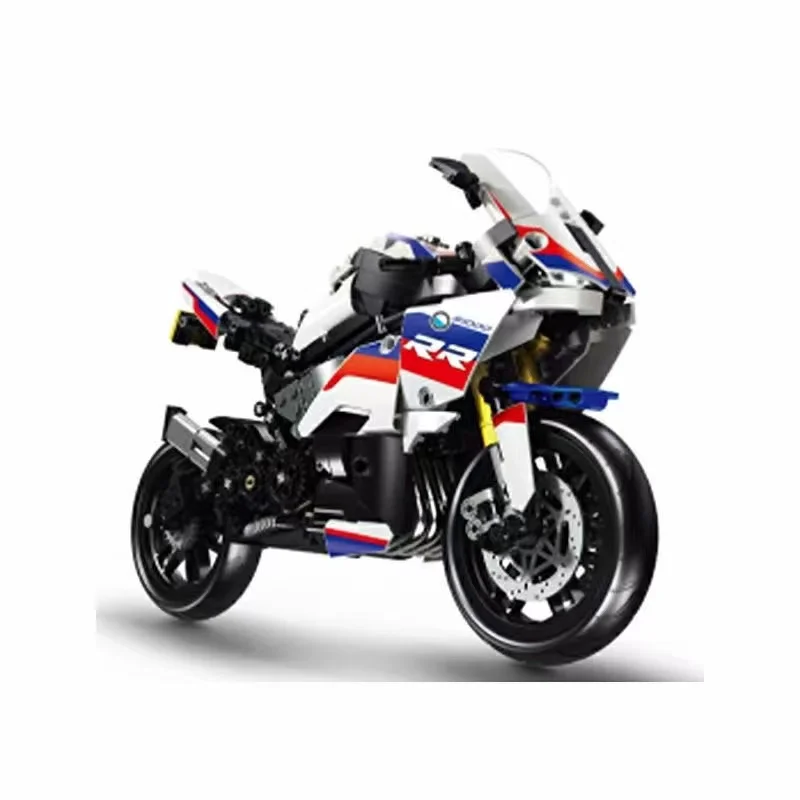 Gift for Boys and Girls in Motorcycle Assembly Building Block Racing  Toys and Games Stacked building block toys