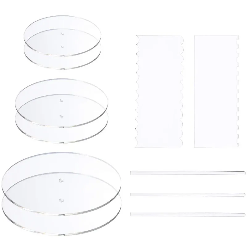 

Transparent acrylic cake round cake pan baking scraper set tool comb