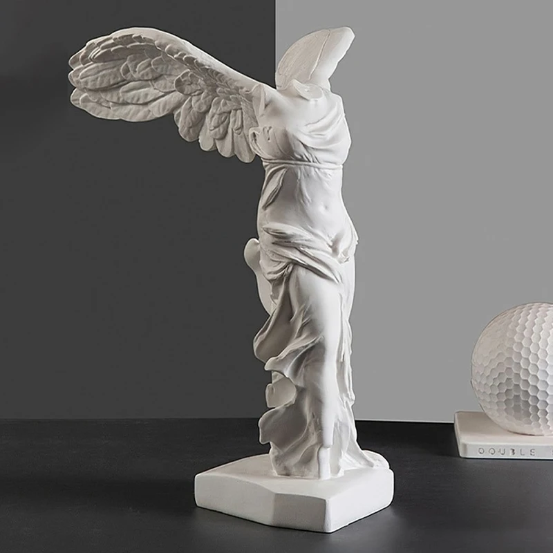 Resin Sculpture Ornament Greek Goddess Of Victory Character Statue Angel Wing Art Figurine Decoration Home Office Decor