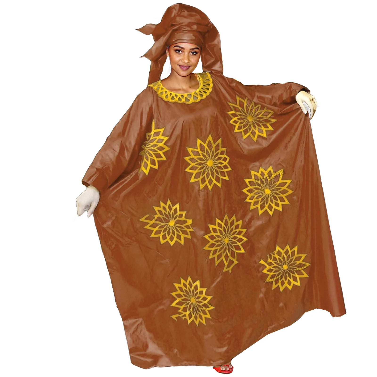 African Dresses For Women Luxury Boubou Material Rich Embroidery Design