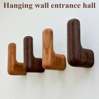 Wooden Hook Key Decorative Holder Door Hanger Wall Coat Rack Multi-Purpose Kitchen Bathroom Accessories Storage Gadgets Organize
