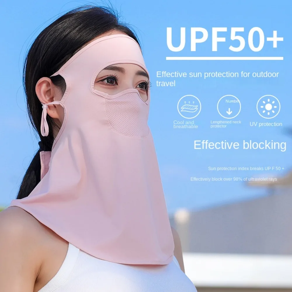 Ice Silk Bib Summer Sunscreen Mask Anti-UV Sunscreen Veil Women Neckline Mask Face Gini Mask Face Scarves Ice Silk Mask Male