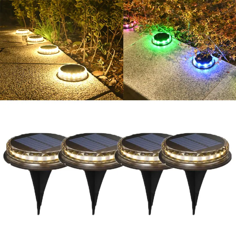 الطاقة الشمسية LED ضوء تحت الأرض في الهواء الطلق حديقة أضواء الأرض مقاوم للماء إضاءة تحت الأرض أضواء المناظر الطبيعية لمسارات الحدائق والمروج