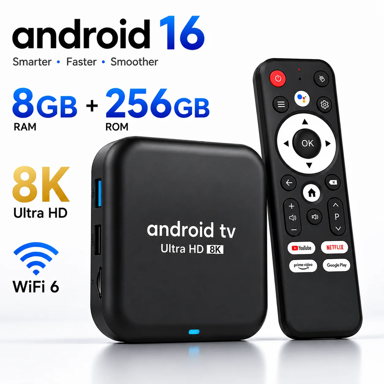 BLKJ Smart TV Box Q18 RK3518 Android 16 Streaming Media Player Quad Core Cortex A53 Ram 4GB 8GB Rom 64GB 128GB 256GB Set Top Box