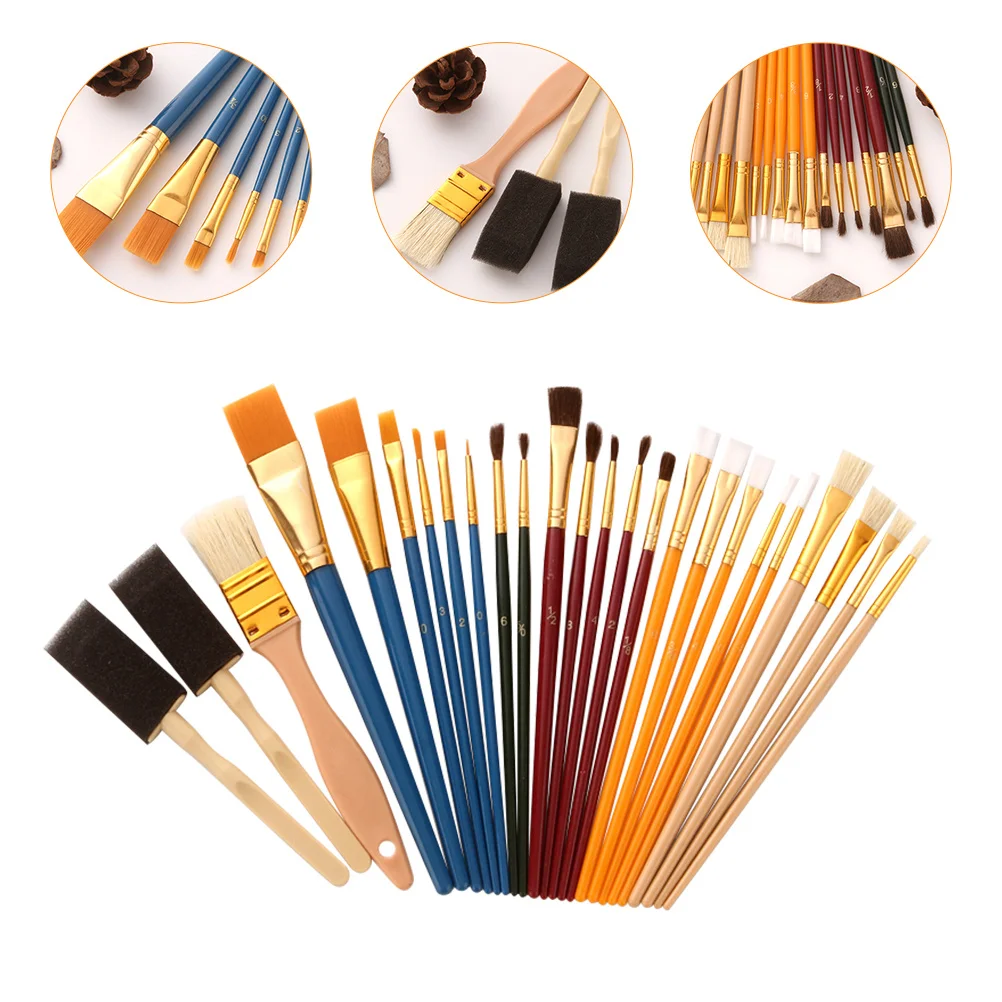25pcs Oil Painting Brush Set Premium Art Paint Brushes For Kids Students Watercolor Painting Drawing Tools Art Supplies