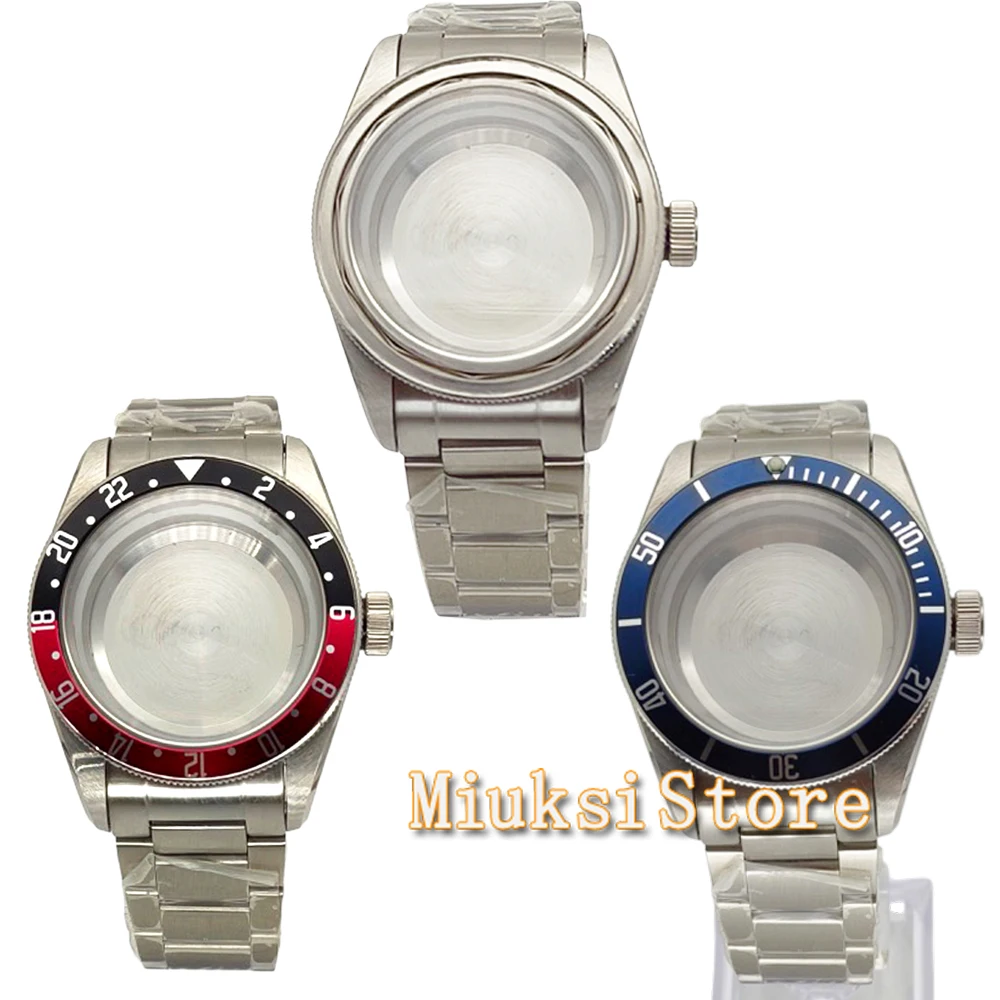 41mm Silver Watch Case Sapphire glass fit NH35 NH36 Miyota8205 8215 821A ETA 2836 2824,DG2813 3804 Movement