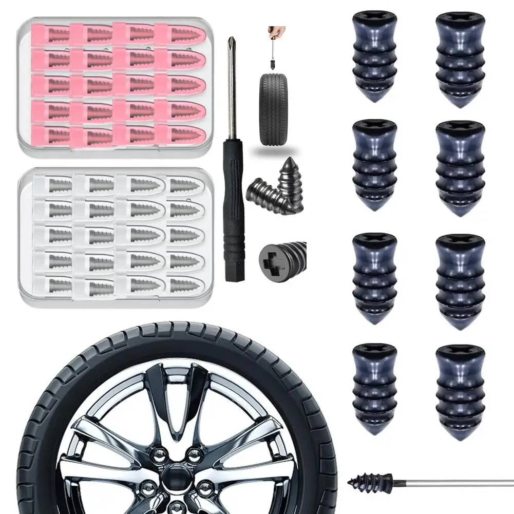 Car Vacuum Tyre Repair Nail Tire Repair Tool Set Cars Truck Rubber Tire Puncture Motorcycle Repair Glue Nails image 6