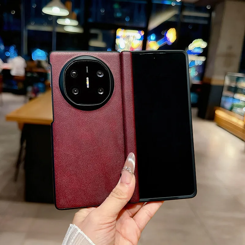 

Vintage Synthetic Nubuck Leather Case for Huawei Mate X7 Split Shockproof Foldable Phone Protective Slim Cover