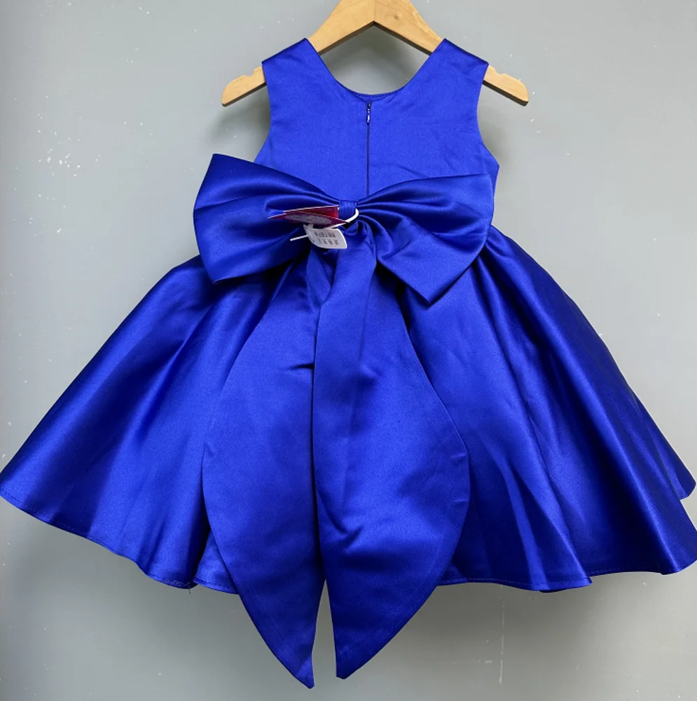 Summer Clothes for Kid Girl Party Dress White Blue Green Sleeveless Round  Collar Back Bow Princess Wedding Formal Dress E1183 - AliExpress 1501