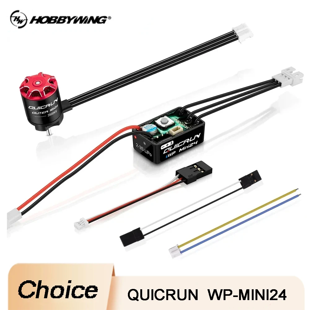 

HOBBYWING QUICRUN WP-MINI24 25A ESC внешний 1621SL 3500KV бесщеточный двигатель без датчика комбинированный для 1/24 радиоуправляемой модели автомобиля гусеничного автомобиля