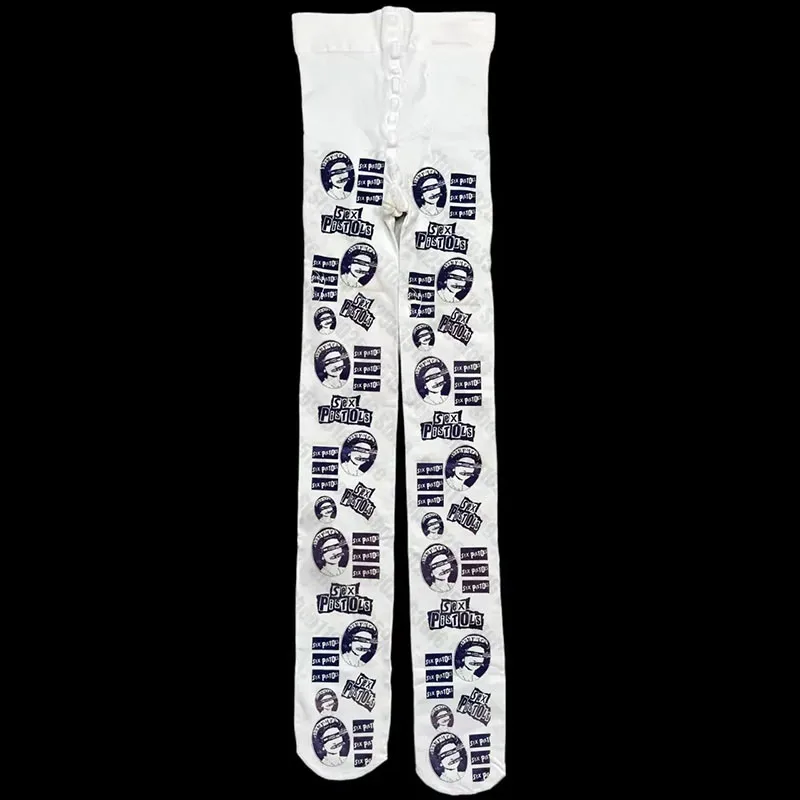 الكرتون المطبوعة الحشرات جوارب طويلة النساء جوارب لطيف تصميم الأزياء القطن الأبيض جوارب طويلة جوارب الراحة #6