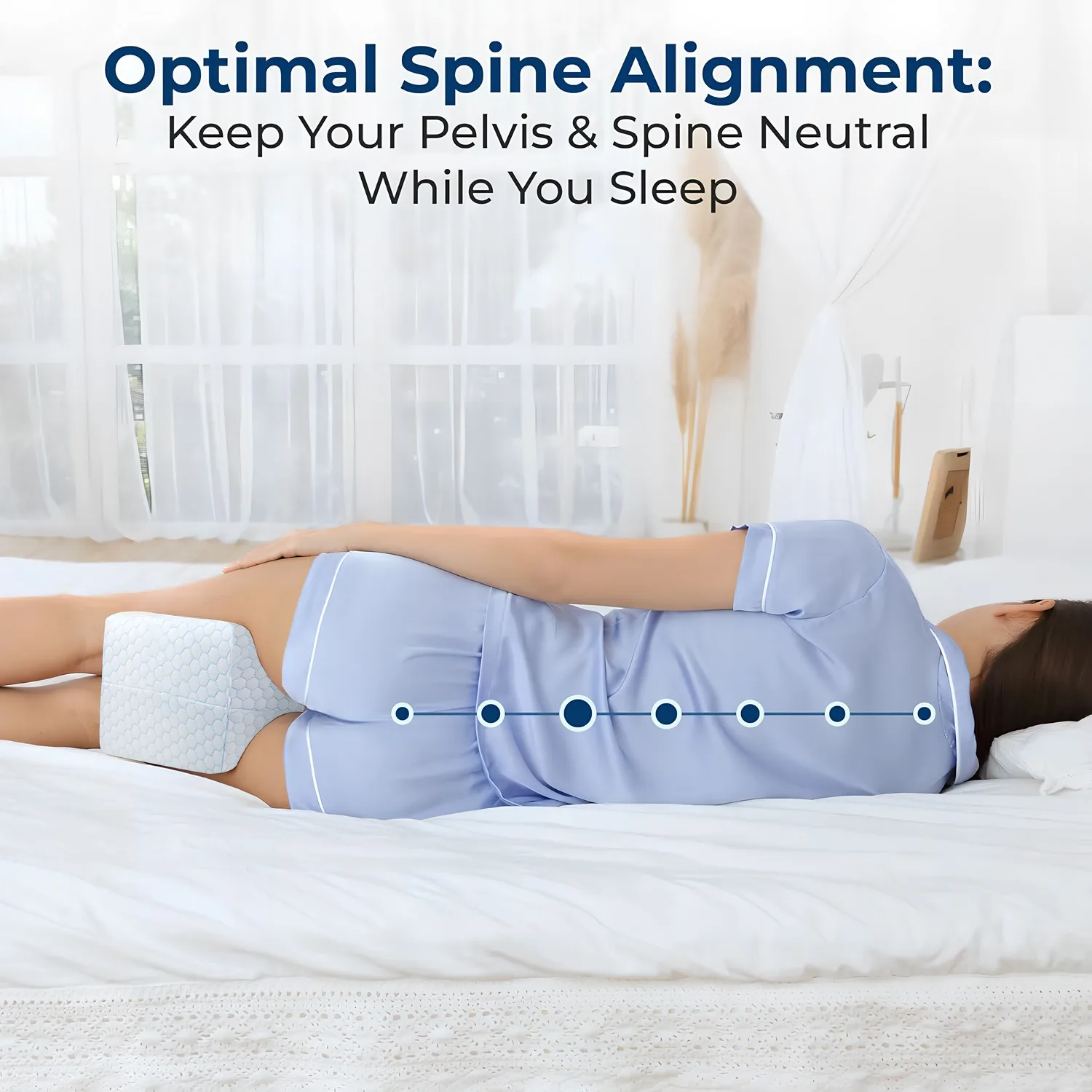 Memory Foam Knee Pillow, Sleeping Leg Pillow, for Side Sleepers & Pregnant Women - for Spinal Alignment, Relief Sciatica, Knee,