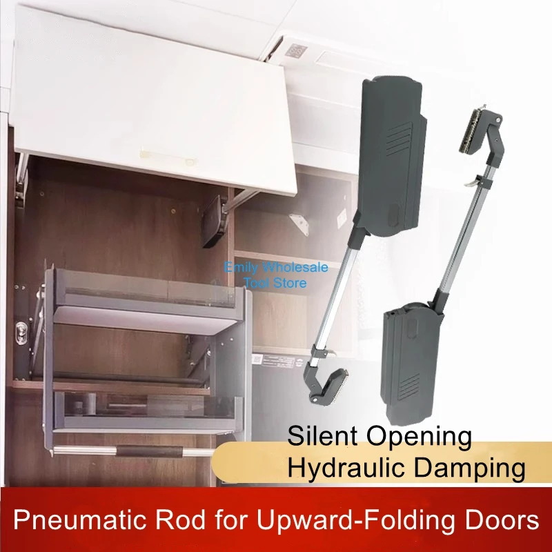 Sliding door linkage, flip up door, air support, kitchen cabinet folding door, hydraulic buffer damping air support rod