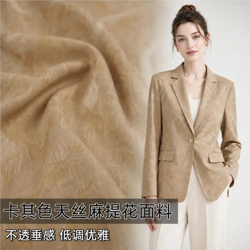 Chinese-style linen dark pattern jacquard embroidered fabric shirt Hanfu cheongsam designer